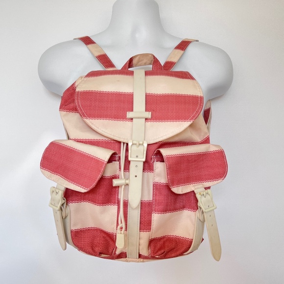 Herschel Supply Company Handbags - Herschel Supply Co. Striped Backpack Red Cream Padded Back 11" x 13"
